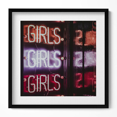 Tablou living cu rama unic „Fete neon strălucitoare”