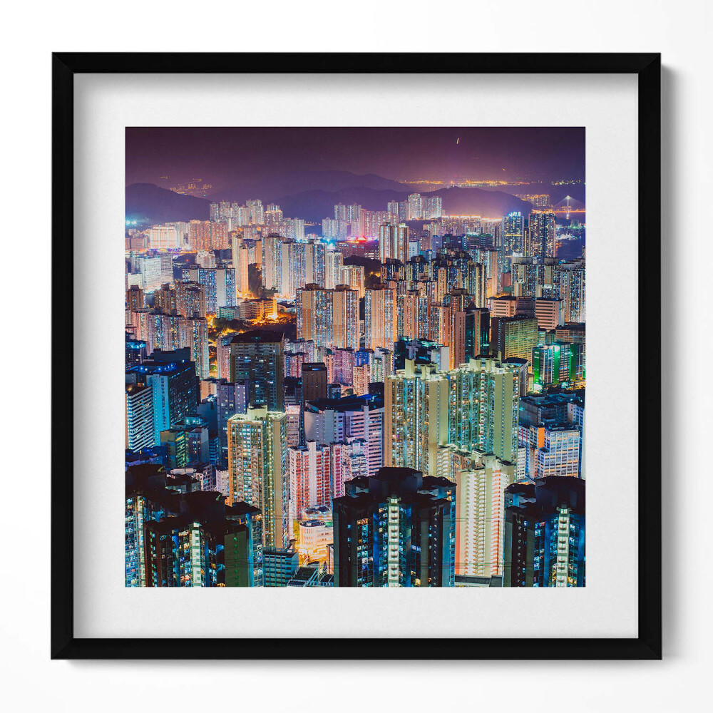 Tablou rama unic Orașul iluminat noaptea