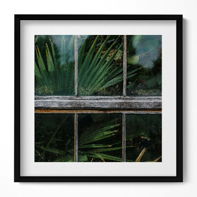 Tablou rama unic Fereastra de seră și plantele