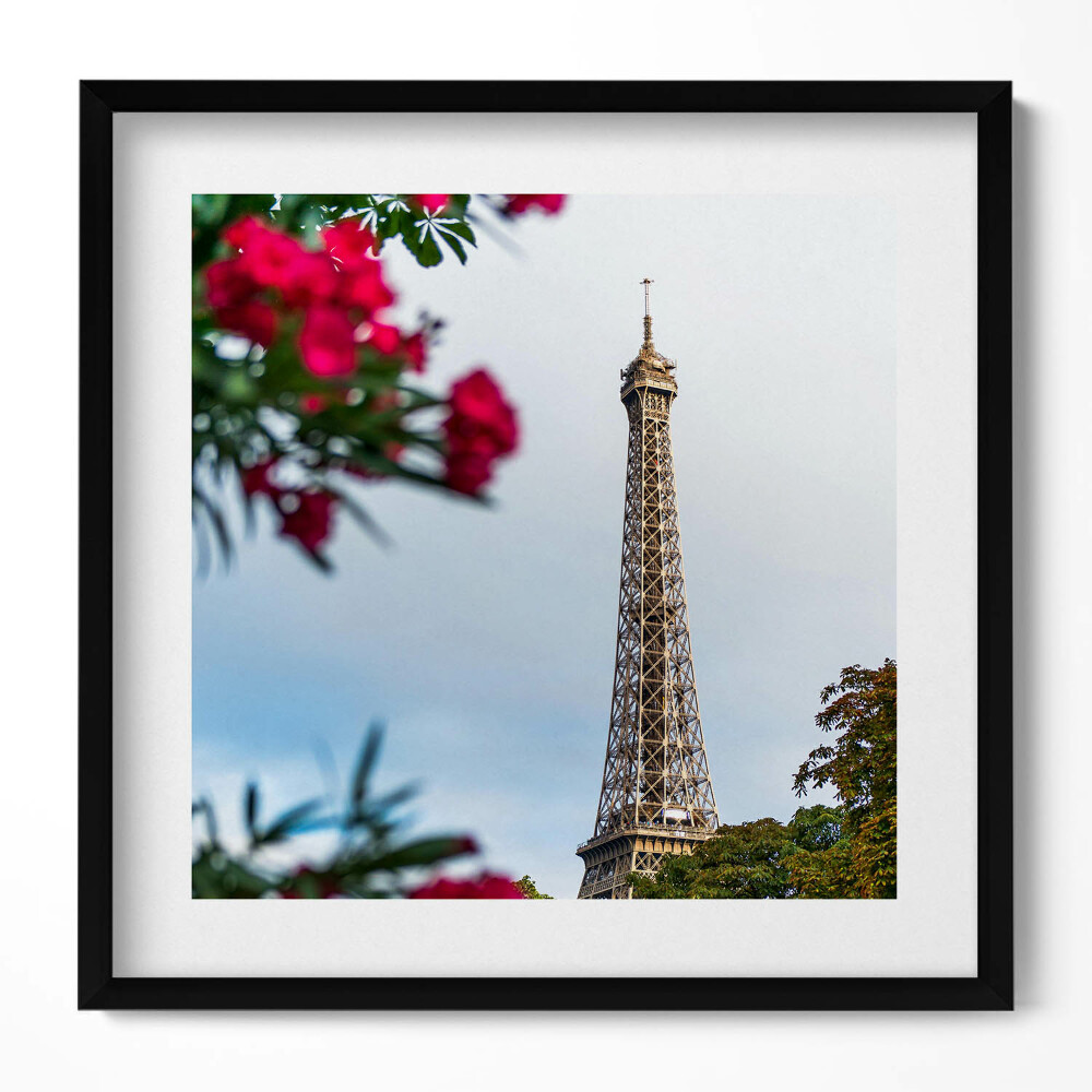 Tablou living cu rama unic Turnul Eiffel în flori - Paris, Franța