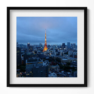 Tablou living cu rama unic Panoramă de seară a orașului Tokyo