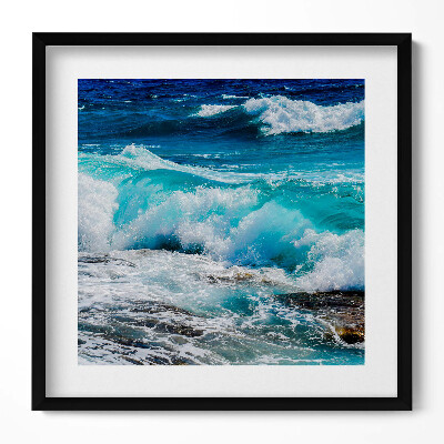 Tablou rama unic Valuri de apă albastră a mării