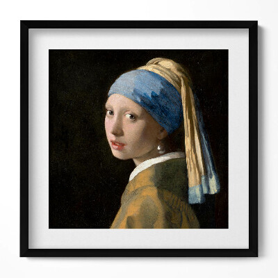 Tablou living cu rama unic Pictând Fata cu Cercel de Perlă