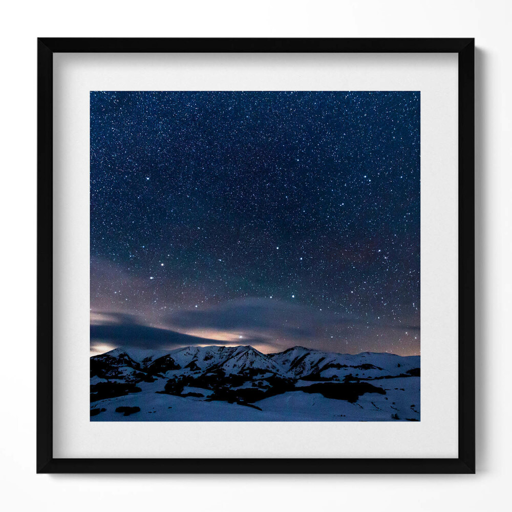 Tablou rama unic Stele noaptea pe cerul munților