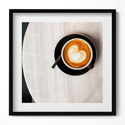 Tablou rama unic O ceașcă de cafea cu inimă
