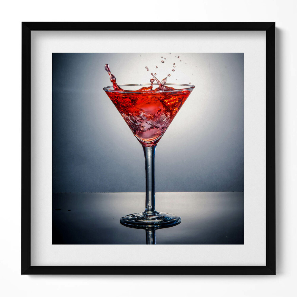 Tablou living cu rama unic Pahar de Martini