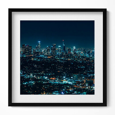 Tablou living cu rama unic Oraș mare iluminat noaptea panoramă