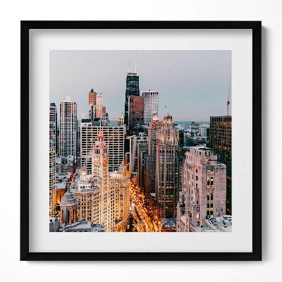 Tablou rama unic Panoramă a unui oraș mare seara