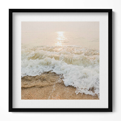 Tablou rama unic Valuri de apă pe plajă în sepia