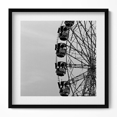 Tablou living cu rama unic Roată de moară în alb și negru