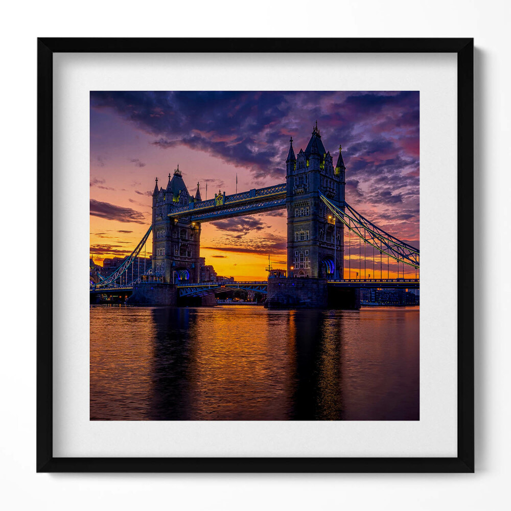 Tablou living cu rama unic Podul Brooklyn și suprafața apei din Londra