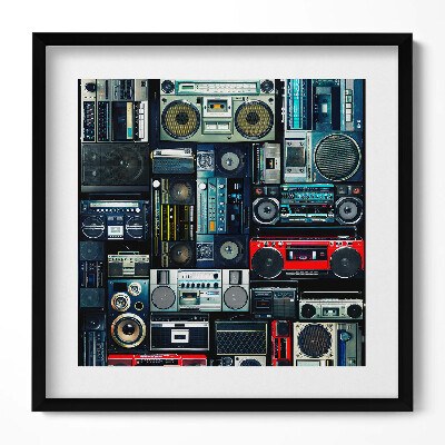Tablou living cu rama unic Muzică - Boombox vintage