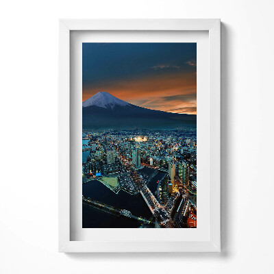 Tablou living cu rama decorativ Vedere a orașului Tokyo și a Muntelui Fuji
