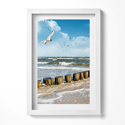 Tablou rama decorativ O pasăre peste mare