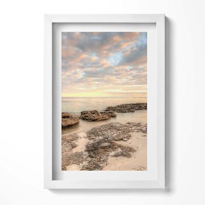 Tablou living cu rama decorativ Peisaj de plajă, mare și cer