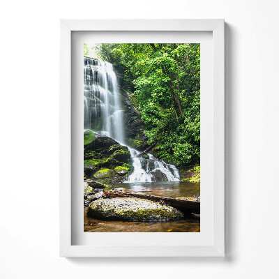 Tablou living cu rama decorativ Pădurea cu cascade