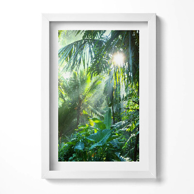 Tablou living cu rama decorativ O junglă verde plină de plante