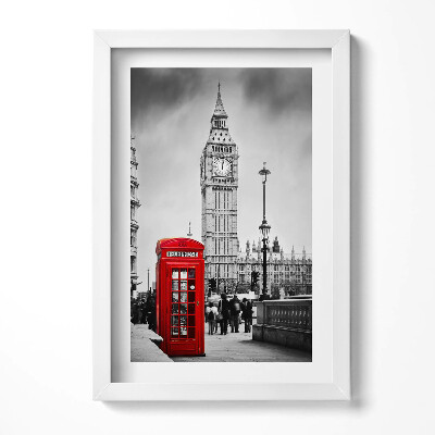 Tablou rama decorativ Big Ben și Cutia Roșie din Anglia