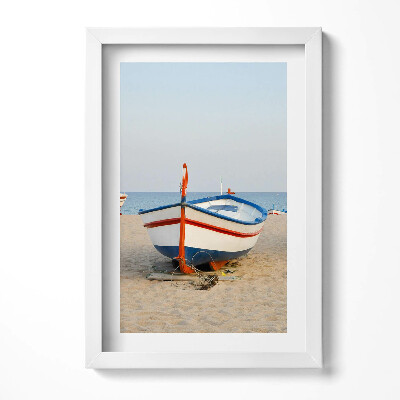 Tablou rama decorativ Bărci pe plajă