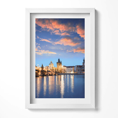 Tablou living cu rama decorativ Peisaj urban seara