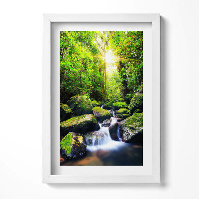 Tablou living cu rama decorativ Cascadă în mijlocul junglei