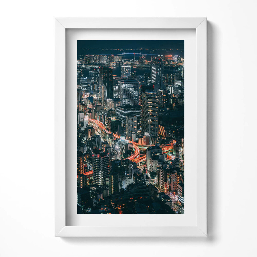 Tablou living cu rama decorativ O vedere de sus a orașului noaptea
