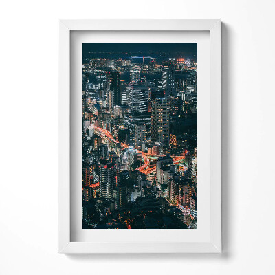 Tablou living cu rama decorativ O vedere de sus a orașului noaptea