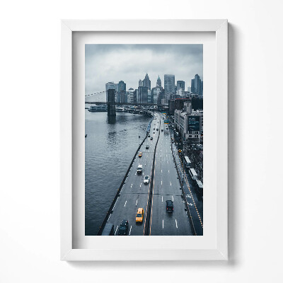 Tablou rama decorativ Strada orașului din vedere de pasăre