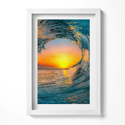 Tablou rama decorativ Val de apă la apus