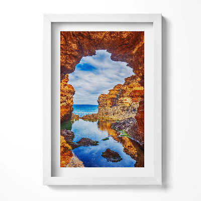 Tablou living cu rama decorativ Vedere de sub stânci spre mare