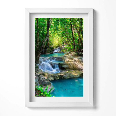 Tablou living cu rama decorativ Un pârâu turcoaz în pădure