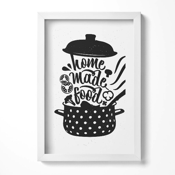 Tablou living cu rama decorativ Mâncare de casă - semn de bucătărie