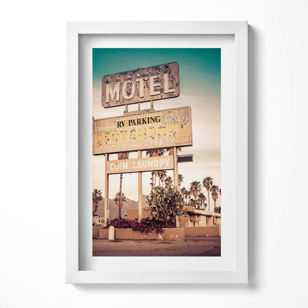 Tablou rama decorativ Indicator de motel pe marginea drumului SUA