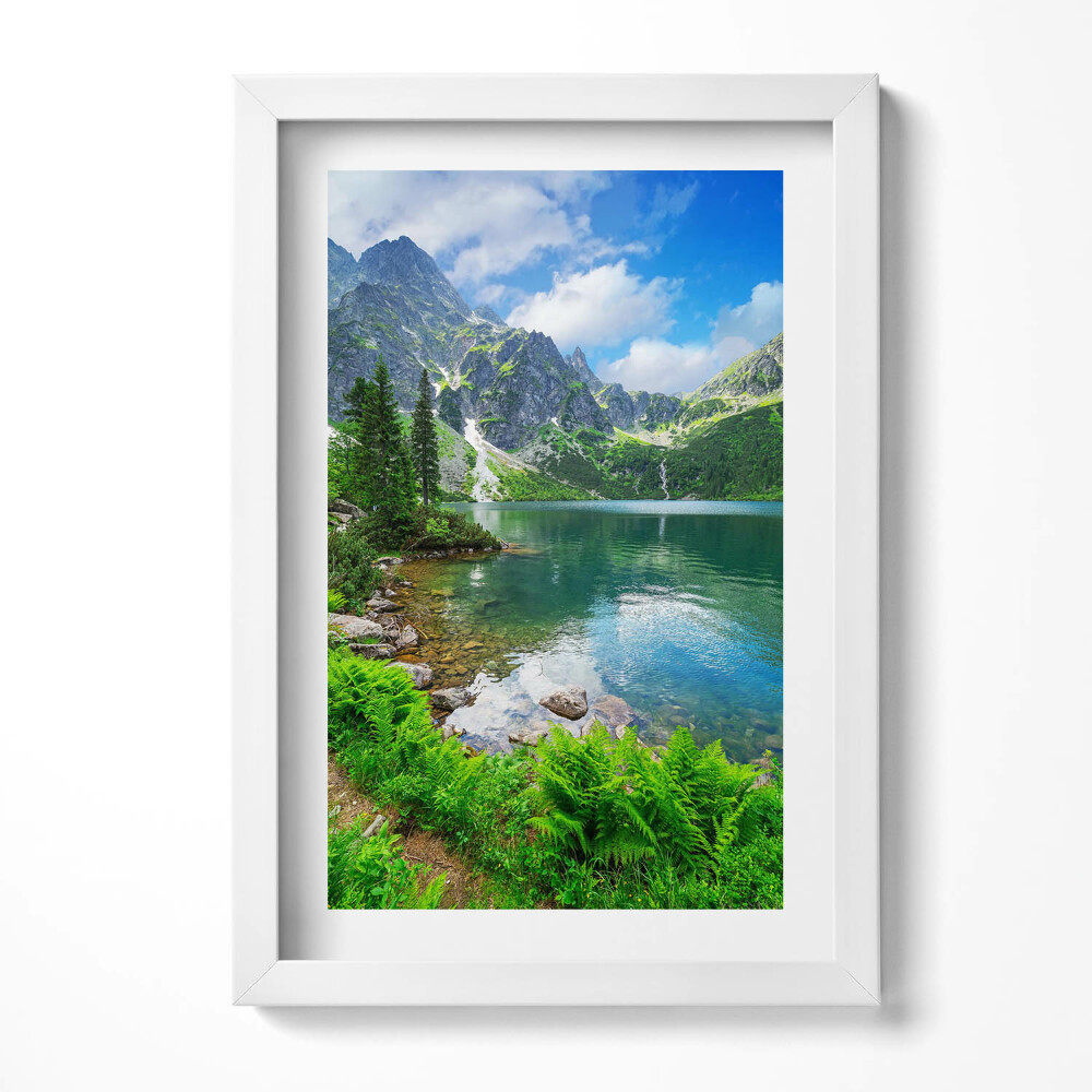 Tablou living cu rama decorativ Peisaj montan de pădure