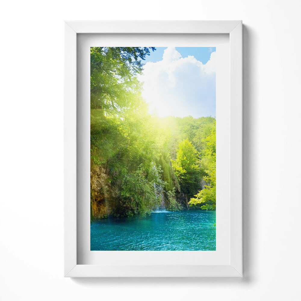 Tablou living cu rama decorativ Peisajul Lagunei Albastre