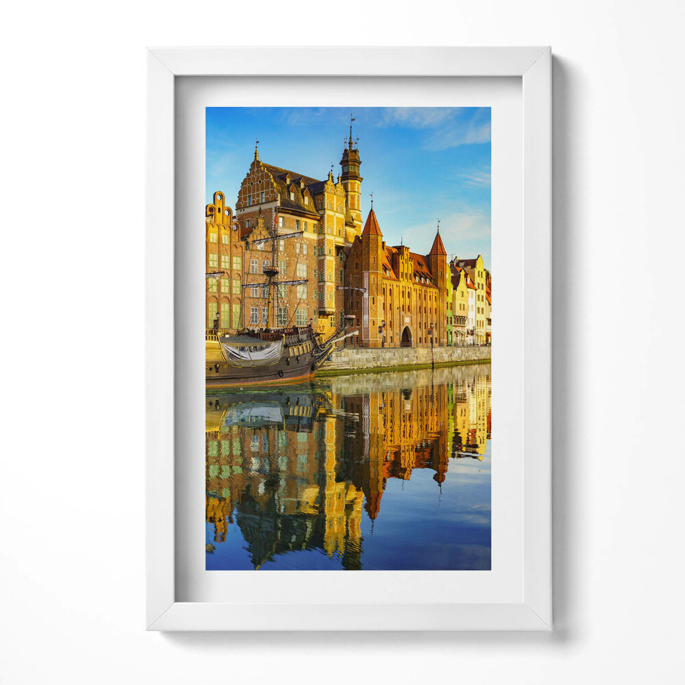 Tablou living cu rama decorativ Motlawa din Gdańsk