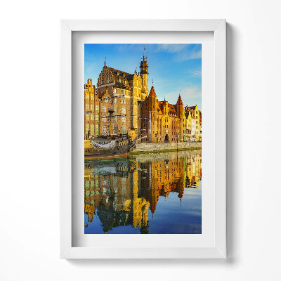 Tablou living cu rama decorativ Motlawa din Gdańsk