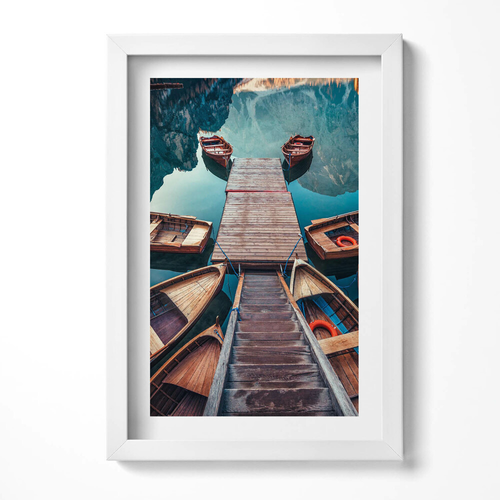Tablou rama decorativ Digul și Lacul Pragser Wildsee