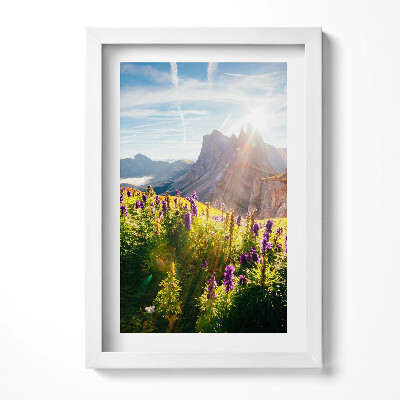 Tablou living cu rama decorativ Peisaj Dolomiți