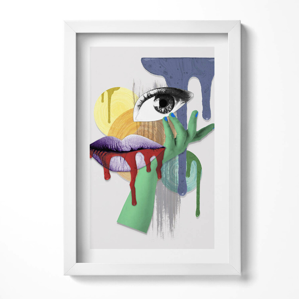 Tablou living cu rama decorativ Colaj suprarealist