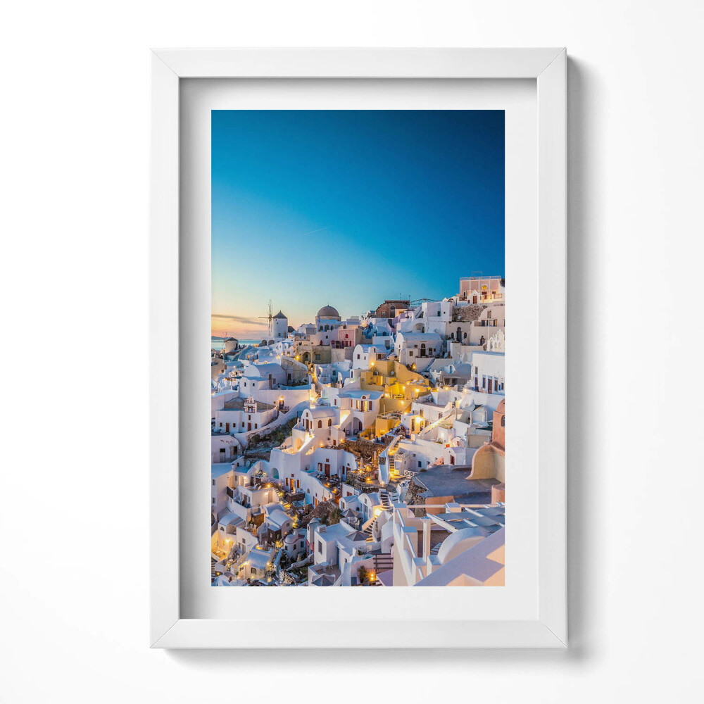 Tablou rama decorativ Apus de soare în Santorini