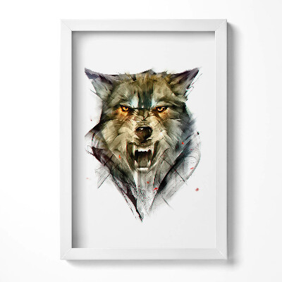 Tablou rama decorativ Portretul desenat al unui lup