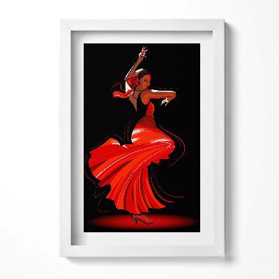 Tablou living cu rama decorativ Fenomen cultural dansator de flamenco muzică cântând costum