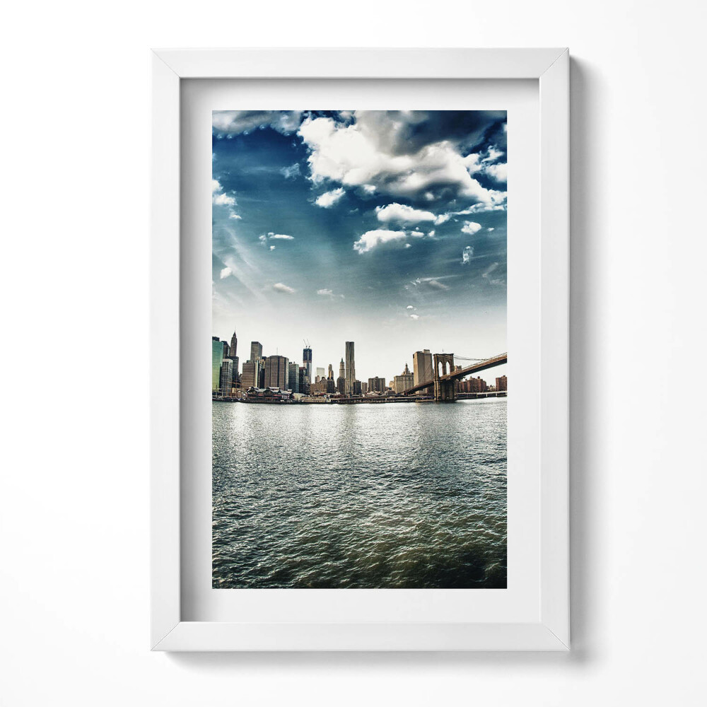 Tablou rama decorativ Orașul și Podul Brooklyn