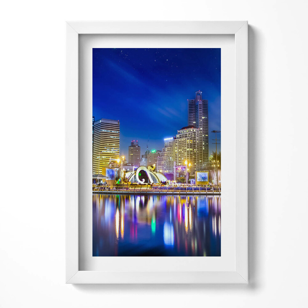 Tablou living cu rama decorativ Un oraș plin de culori