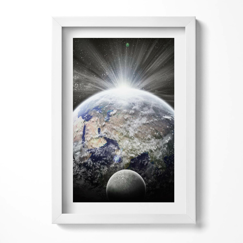 Tablou rama decorativ Vedere a Pământului și a Lunii