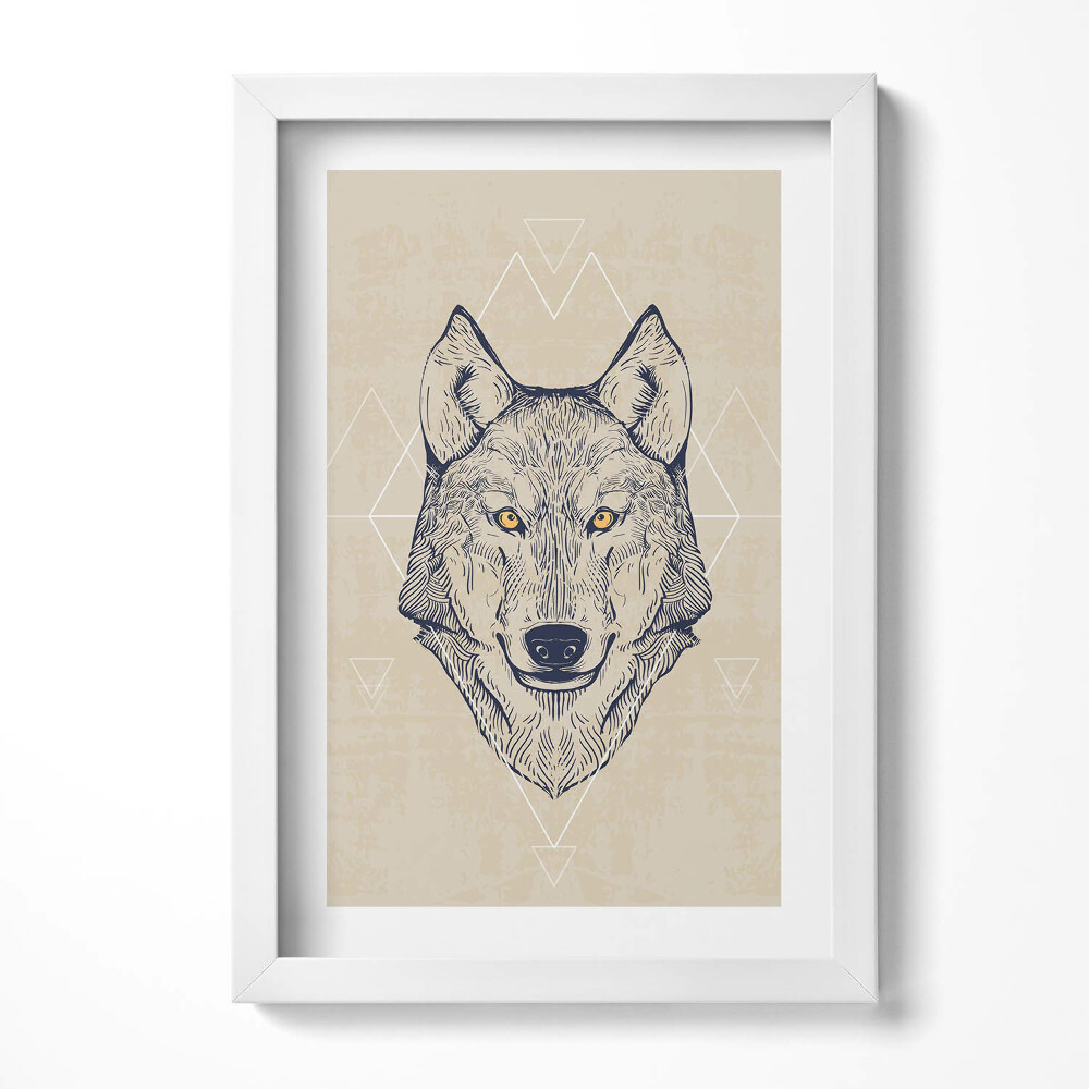 Tablou rama decorativ Cap de lup