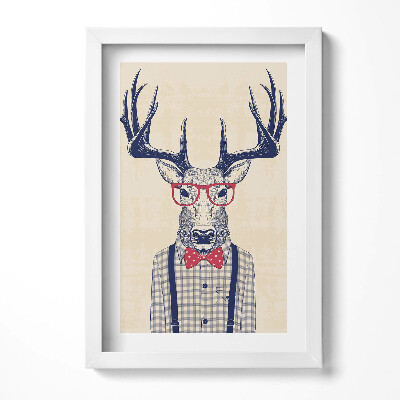 Tablou rama decorativ Cerb într-o cămașă și o fundă de jazz
