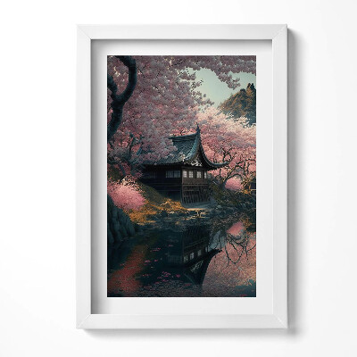 Tablou rama decorativ Frumoasa floare de cireș asiatică