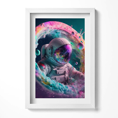 Tablou rama decorativ Cosmonaut nori colorați